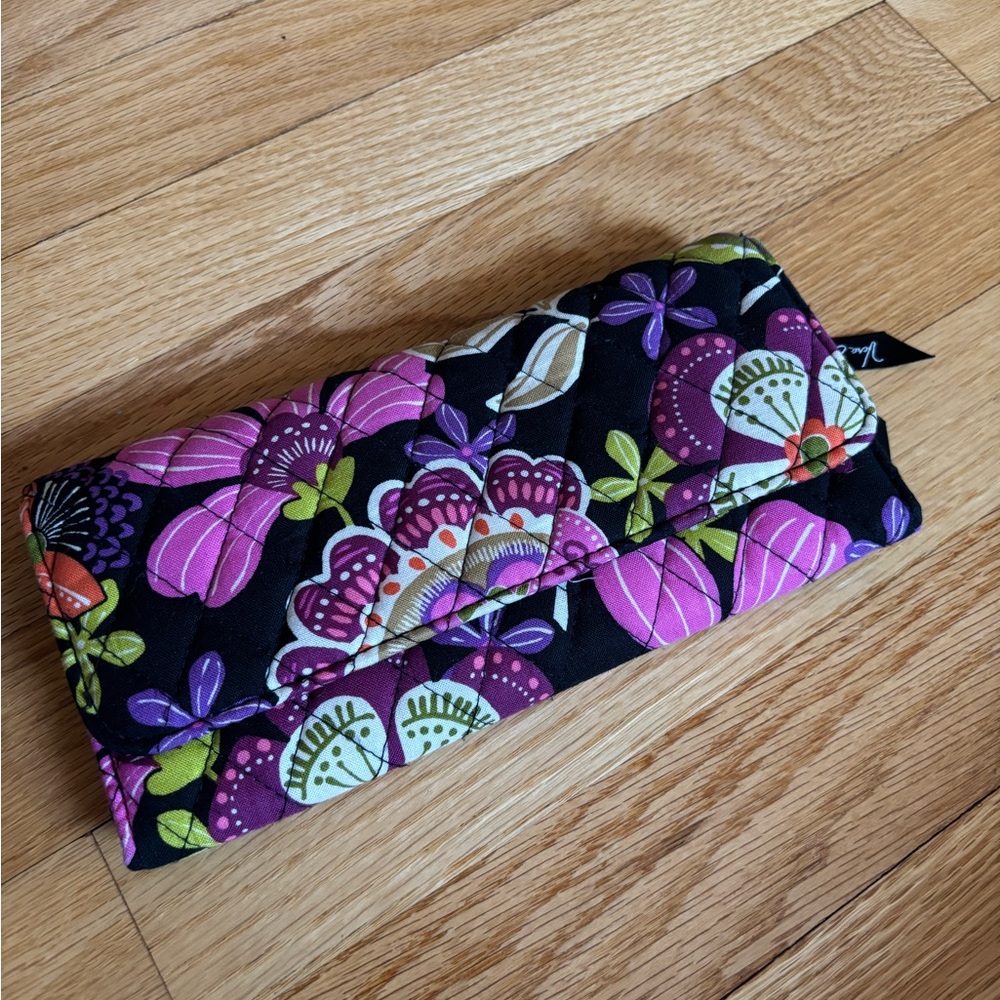 Floral Black and Purple Women's Clutch